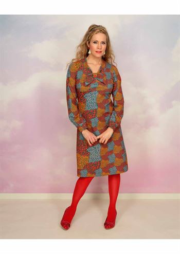 Multifarvet kjole i cool retro-mønster fra MARGOT